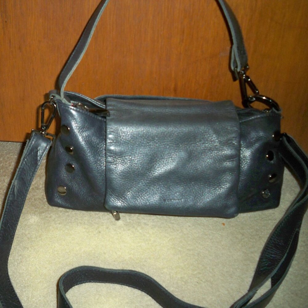 Hammitt VIP Black Satchel Leather Handbag with Gunmetal Hardware $495, GUC!!
